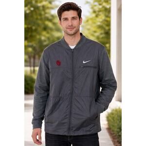 Nike Oklahoma Sooners Half-Zip Jacket –Gray  Nike Pullover with Embroidered Logo